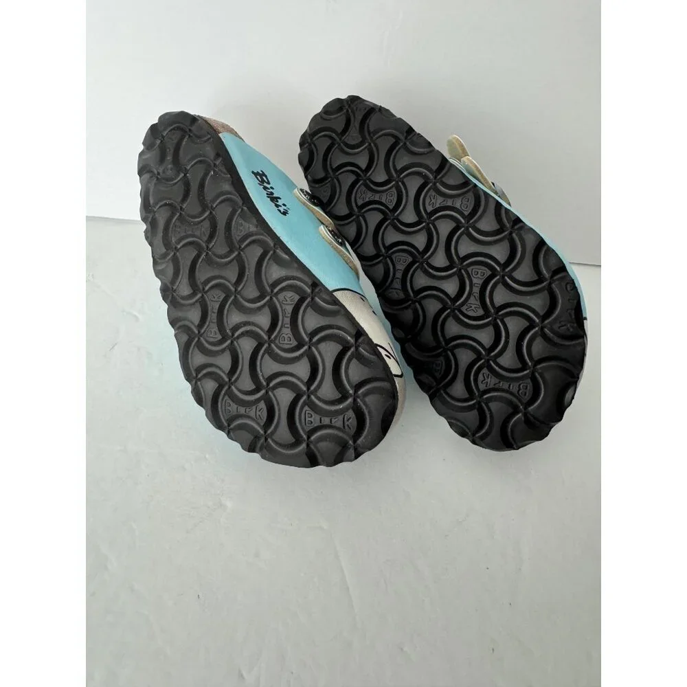 Birkenstock Birki's Child Kay Gray Seal Light Blue Birko Flor Mules EU 27 C 9